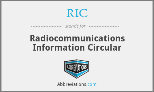 RIC - Radiocommunications Information Circular