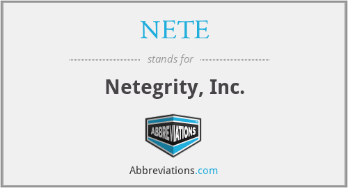 NETE - Netegrity, Inc.