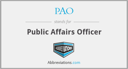 PAO - Public Affairs Officer