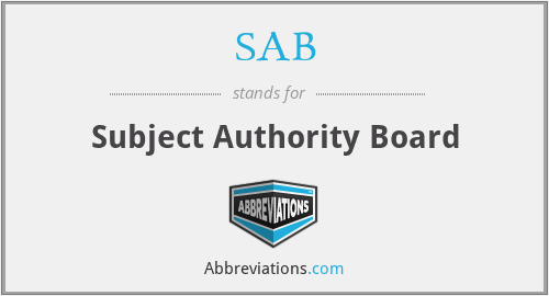 SAB - Subject Authority Board