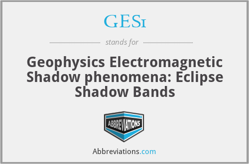 GES1 - Geophysics Electromagnetic Shadow phenomena: Eclipse Shadow Bands