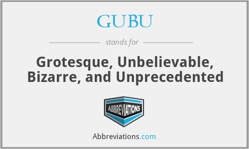 GUBU - Grotesque, Unbelievable, Bizarre, and Unprecedented