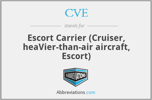 CVE - Escort Carrier (Cruiser, heaVier-than-air aircraft, Escort)