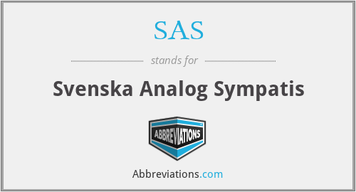 SAS - Svenska Analog Sympatis