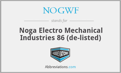 NOGWF - Noga Electro Mechanical Industries 86 (de-listed)