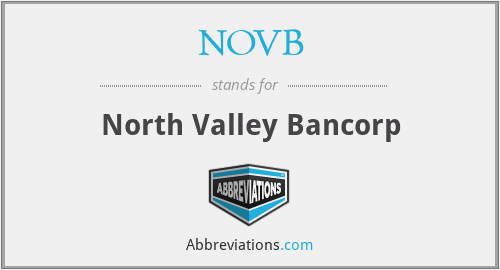 NOVB - North Valley Bancorp