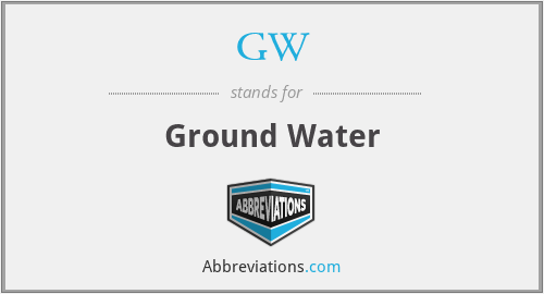 GW - Ground Water