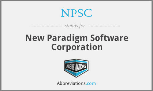 NPSC - New Paradigm Software Corporation