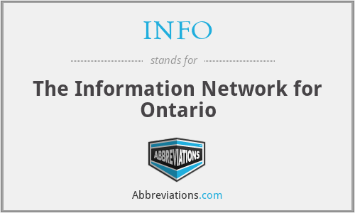 INFO - The Information Network for Ontario