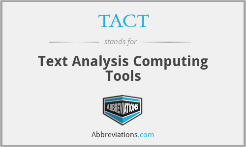TACT - Text Analysis Computing Tools