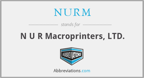 NURM - N U R Macroprinters, LTD.