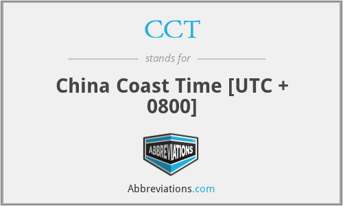 CCT - China Coast Time [UTC + 0800]