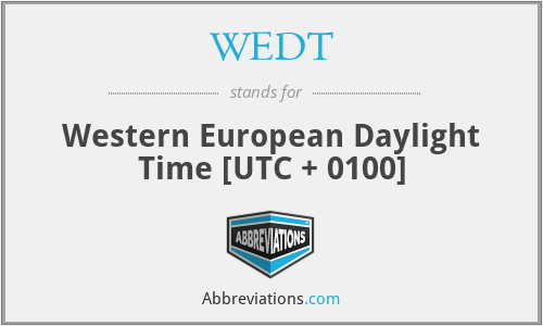 WEDT - Western European Daylight Time [UTC + 0100]