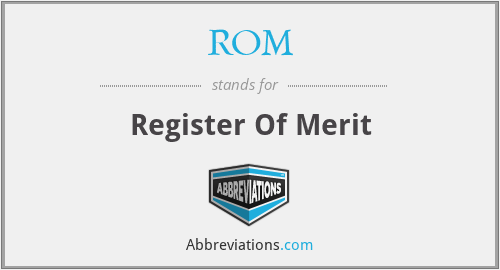ROM - Register Of Merit