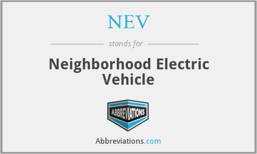 NEV - Neighborhood Electric Vehicle