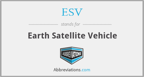 ESV - Earth Satellite Vehicle