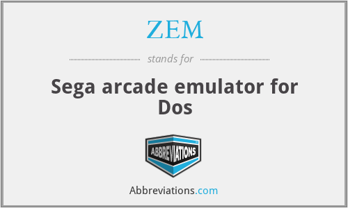 ZEM - Sega arcade emulator for Dos