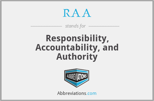 RAA - Responsibility, Accountability, and Authority