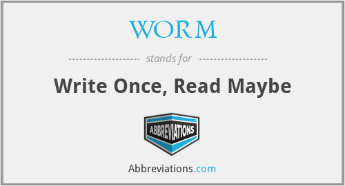 WORM - Write Once, Read Maybe