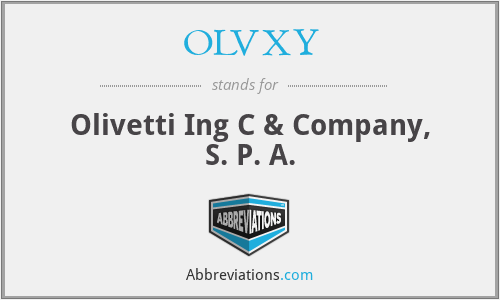 OLVXY - Olivetti Ing C & Company, S. P. A.