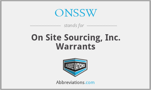 ONSSW - On Site Sourcing, Inc. Warrants