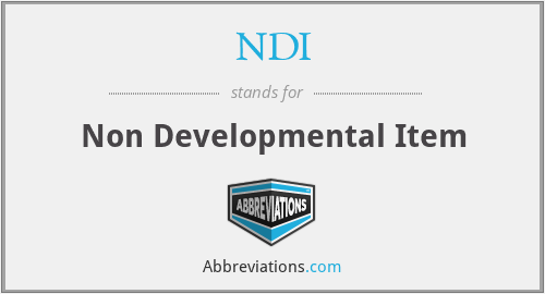 NDI - Non Developmental Item