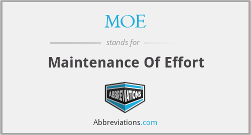 MOE - Maintenance Of Effort