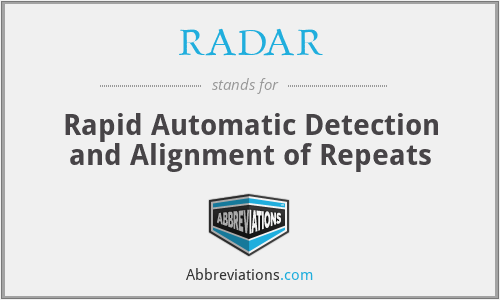 RADAR - Rapid Automatic Detection and Alignment of Repeats