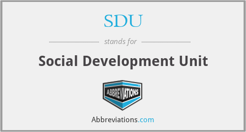 SDU - Social Development Unit