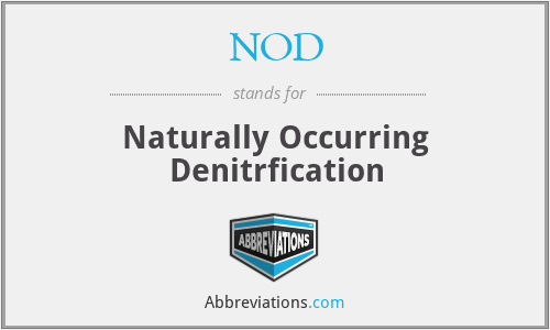NOD - Naturally Occurring Denitrfication