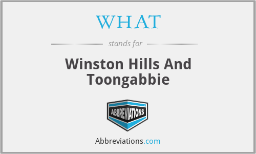 WHAT - Winston Hills And Toongabbie