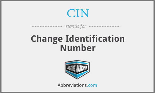 CIN - Change Identification Number