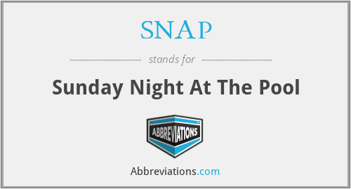 SNAP - Sunday Night At The Pool