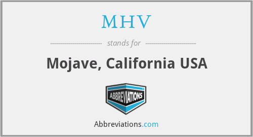 MHV - Mojave, California USA