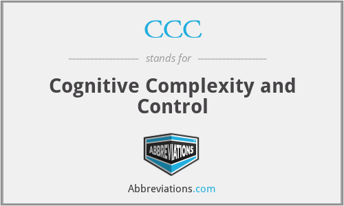 CCC - Cognitive Complexity and Control