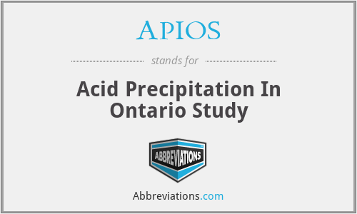 APIOS - Acid Precipitation In Ontario Study