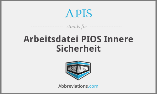 APIS - Arbeitsdatei PIOS Innere Sicherheit
