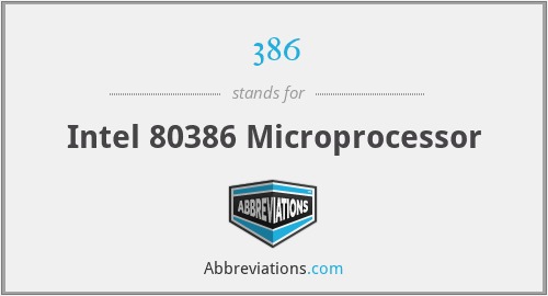 386 - Intel 80386 Microprocessor
