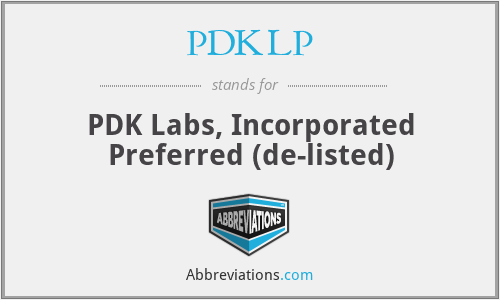 PDKLP - PDK Labs, Incorporated Preferred (de-listed)