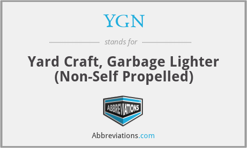 YGN - Yard Craft, Garbage Lighter (Non-Self Propelled)