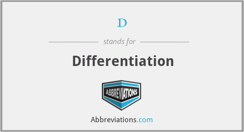 d - Differentiation
