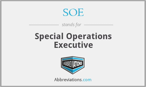 SOE - Special Operations Executive
