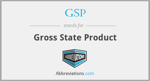 GSP - Gross State Product