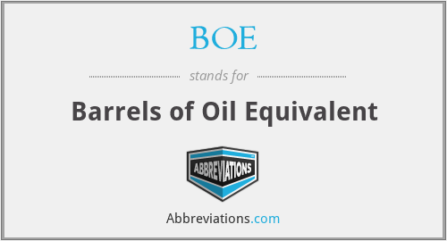 BOE - Barrels of Oil Equivalent