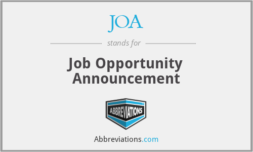 JOA - Job Opportunity Announcement