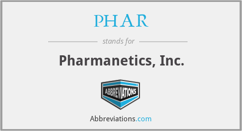 PHAR - Pharmanetics, Inc.