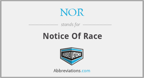 NOR - Notice Of Race