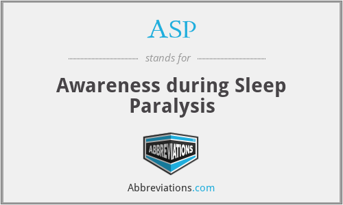ASP - Awareness during Sleep Paralysis