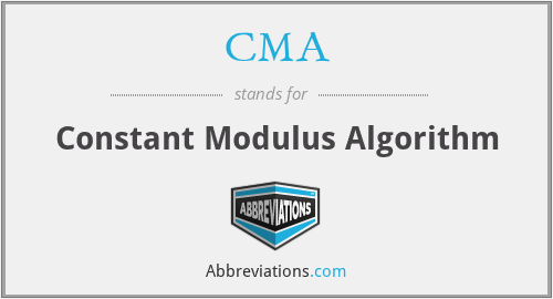 CMA - Constant Modulus Algorithm