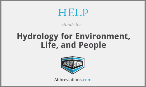 HELP - Hydrology for Environment, Life, and People